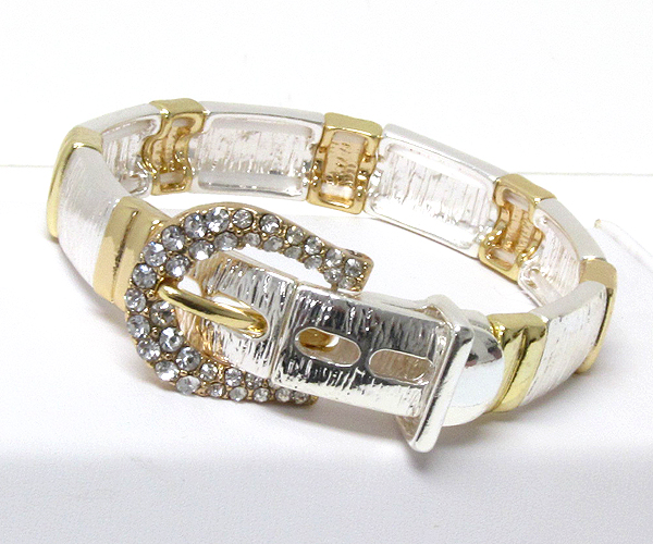 Crystal buckle belt magnetic stretch bracelet