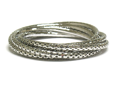 Five metal bangle link bracelet