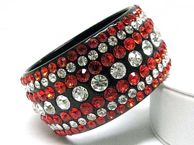 Crystal stud large acrylic bangle bracelet 