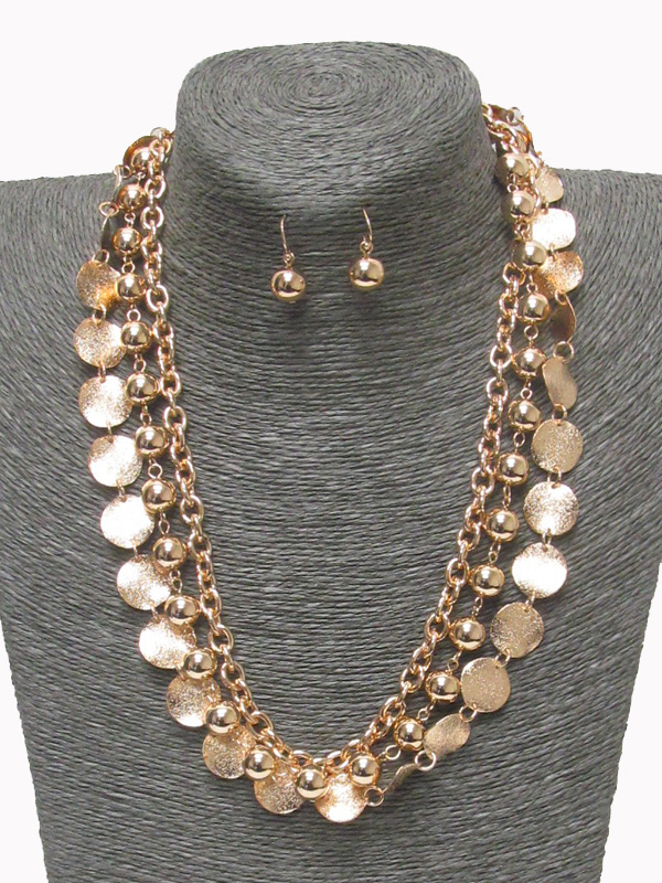 Multi chain layered necklace set