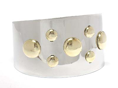 Multi dot shape stud metal bangle 