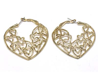 Filigree multi heart casting earring