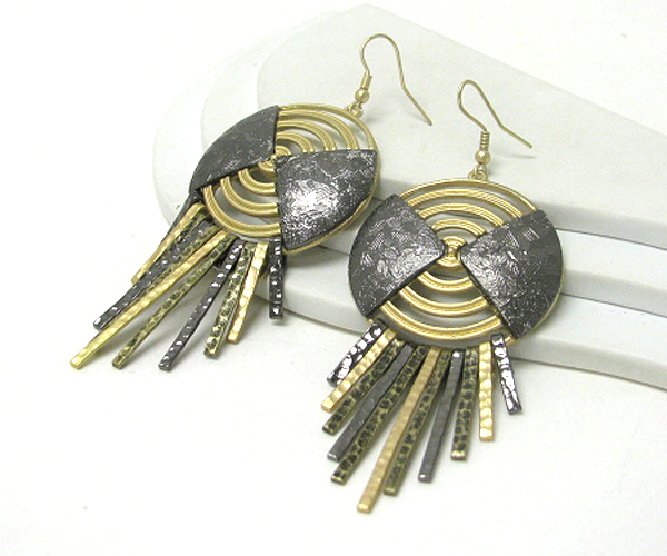 Aztec inspired multi bar drop earring -western