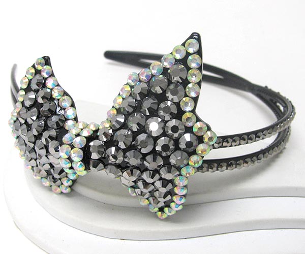 Crystal stud acrylic ribbon headband