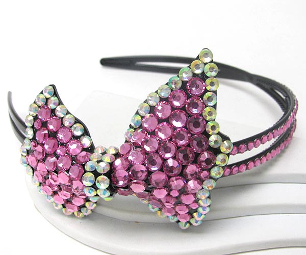 Crystal stud acrylic ribbon headband