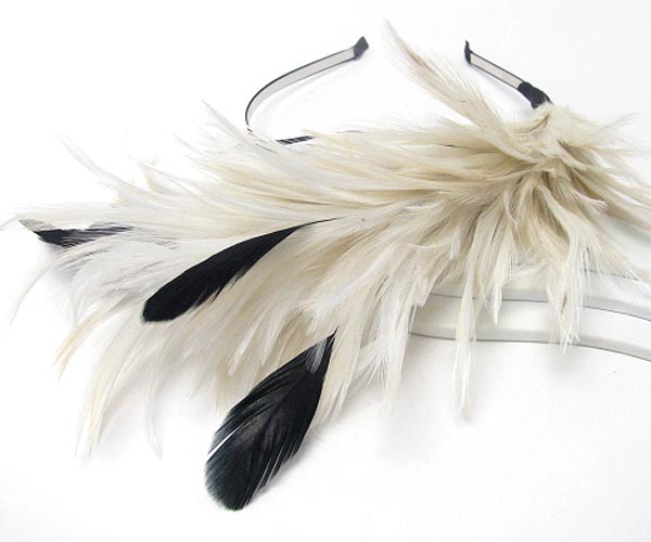 Multi feather accent headband