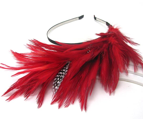 Multi feather accent headband