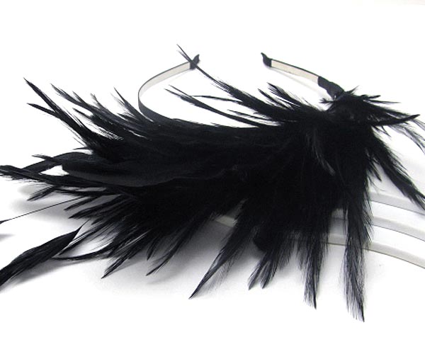 Multi feather accent headband