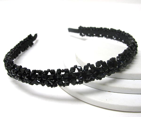 Multi glass bead deco headband