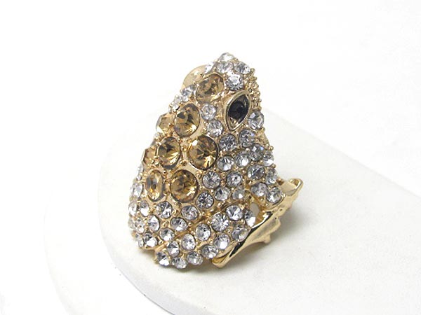 Crystal stud toad stretch ring