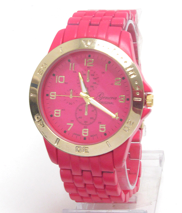 Michael kors style color metal band watch