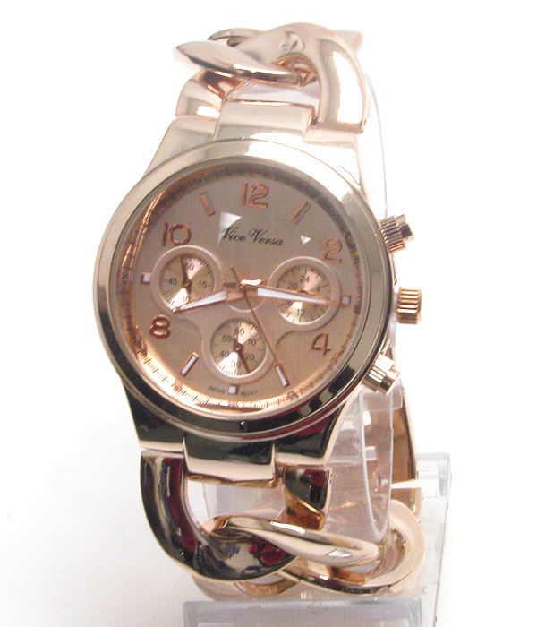 Michael kors style brass chain watch