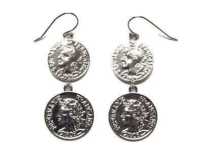 Antique coin drop earring