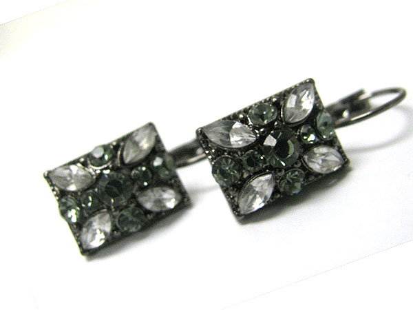 Crystal deco flower french clip earring