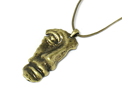 Fragment of memory metal face necklace