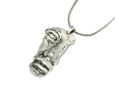 Fragment of memory metal face necklace