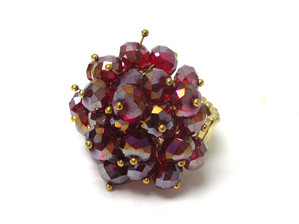 Multi facet glass stone stretch ring