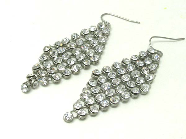 Crystal stud rhombus earring