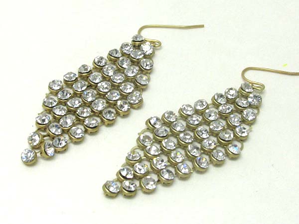 Crystal stud rhombus earring