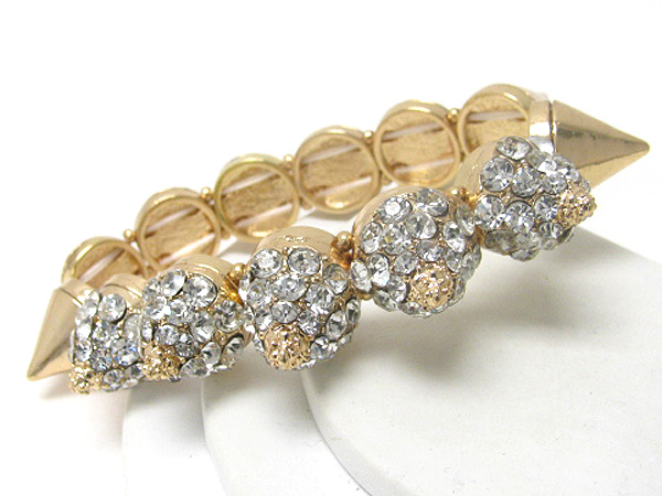 Crystal stud spike stretch bracelet