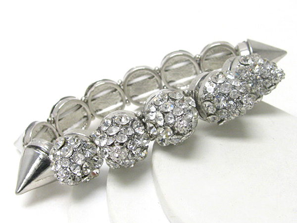 Crystal stud spike stretch bracelet