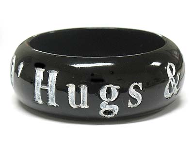 Resign and hand carved message bangle - xoxo hugs and kisses