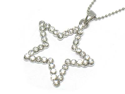 Crystal side star pendant necklace 