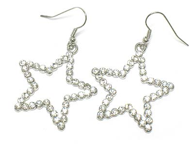 Crystal side star drop earring