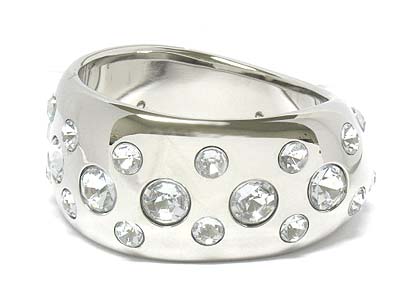 Multi stone bubble uneven light weight hollow metal bangle