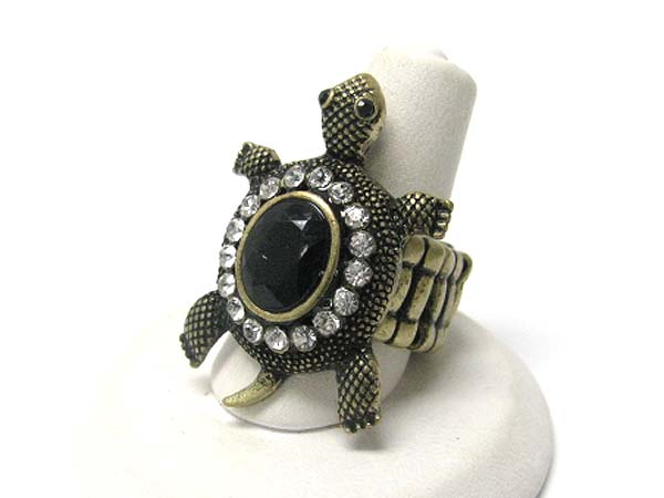 Crystal stud tutle stretch ring 