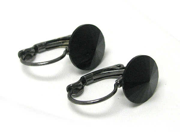 Round stone french clip earring