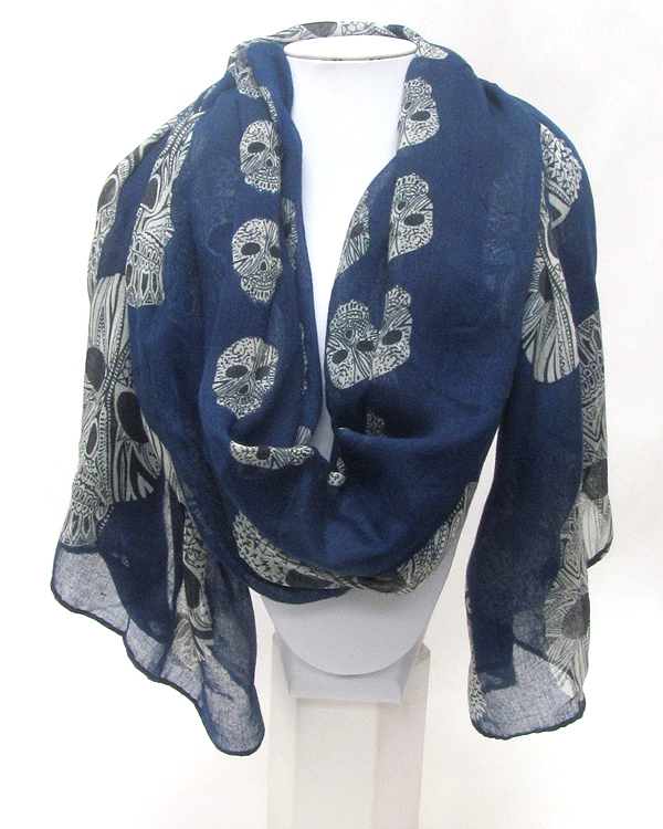 Skull or skeleton print scarf