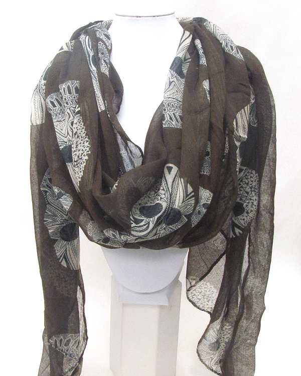 Skull or skeleton print scarf