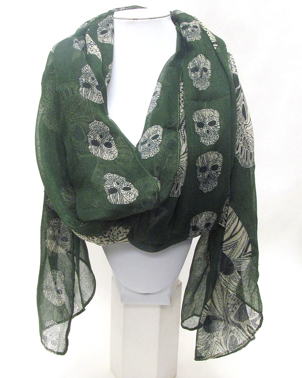 Skull or skeleton print scarf