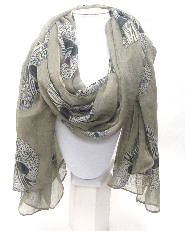 Skull or skeleton print scarf