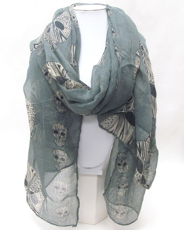 Skull or skeleton print scarf