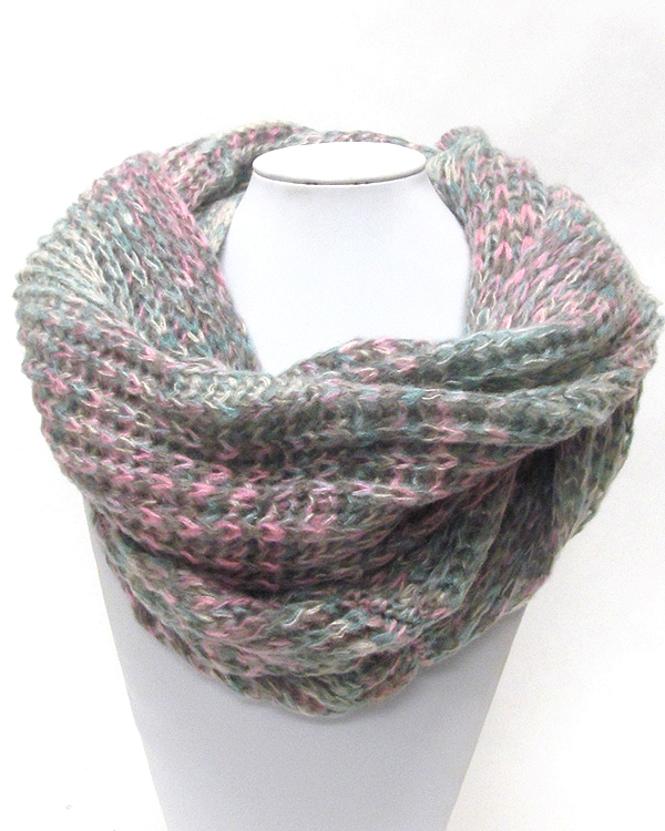 Pattern knit infinity scarf