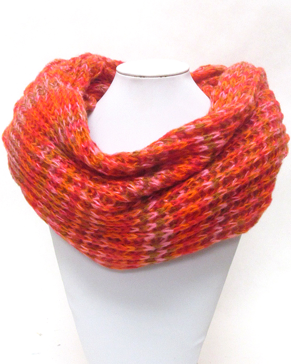 Pattern knit infinity scarf