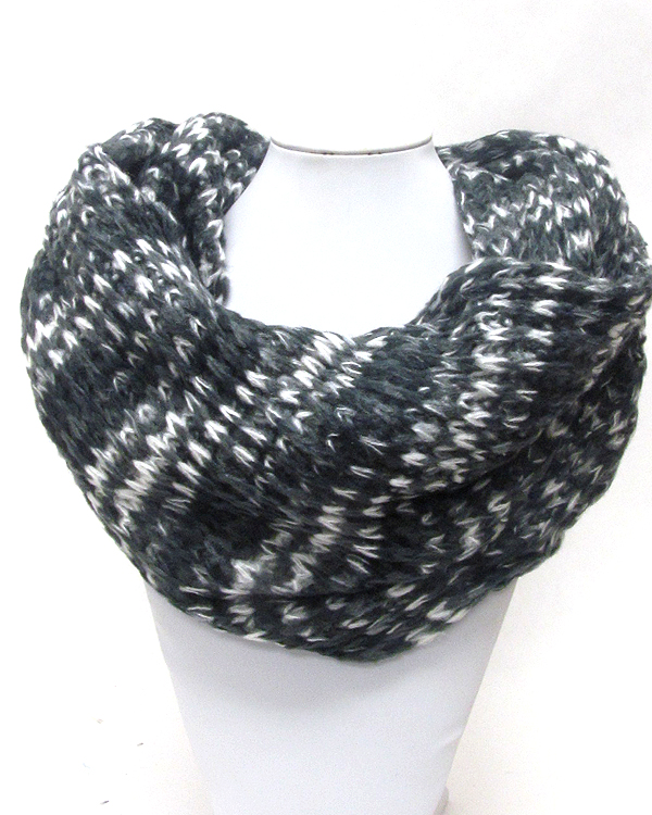 Pattern knit infinity scarf