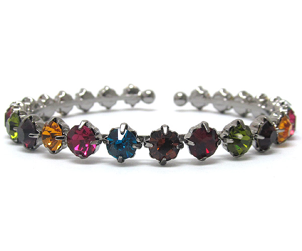 Single line crystal stretch bracelet