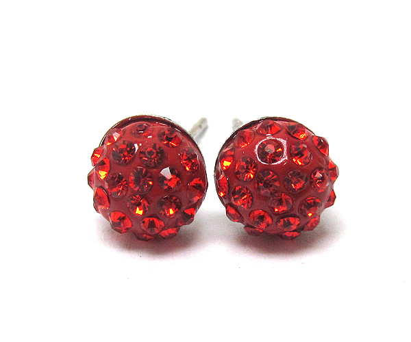 Crystal stud half ball earring