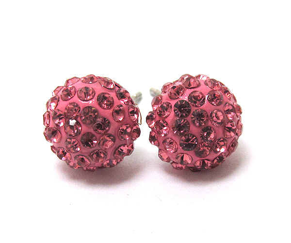 Crystal stud half ball earring