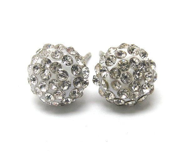 Crystal stud half ball earring