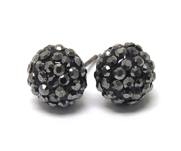 Crystal stud half ball earring