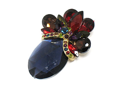 Crystal deco flower brooch