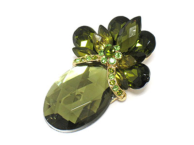 Crystal deco flower brooch