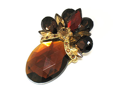 Crystal deco flower brooch