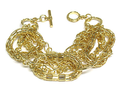 Meshed metal hoop link bracelet