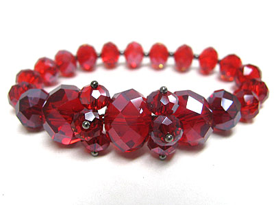 Facet glass stone beads stretch bracelet