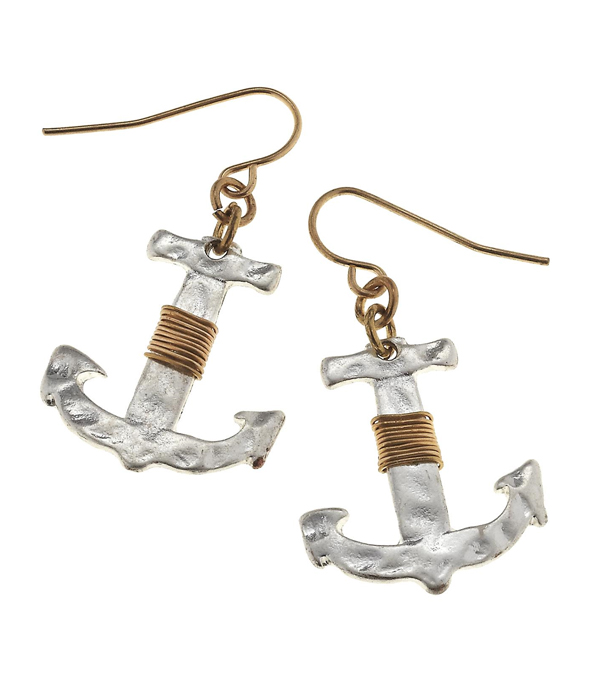 Wire wrap anchor earring